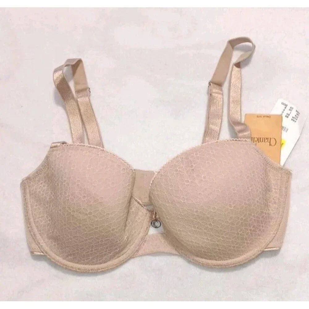NWT! Chantelle Underwire Bra $78 Womens Size 30DDD (Runs Small) Nude Color Lace - Picture 1 of 9